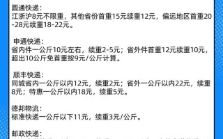圆通物流收费标准查询