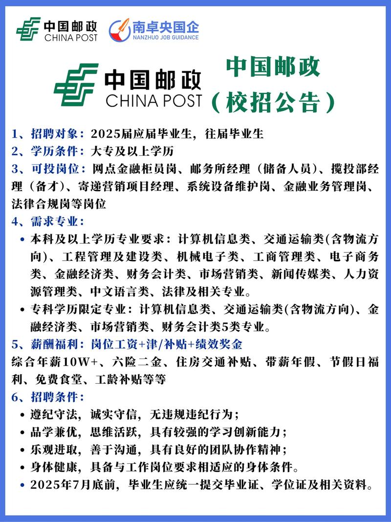 长沙邮政快递招聘信息有哪些岗位要求?-第1张图片-陕西物流货运 长沙邮政快递招聘信息有哪些岗位要求?-第1张图片-陕西物流货运